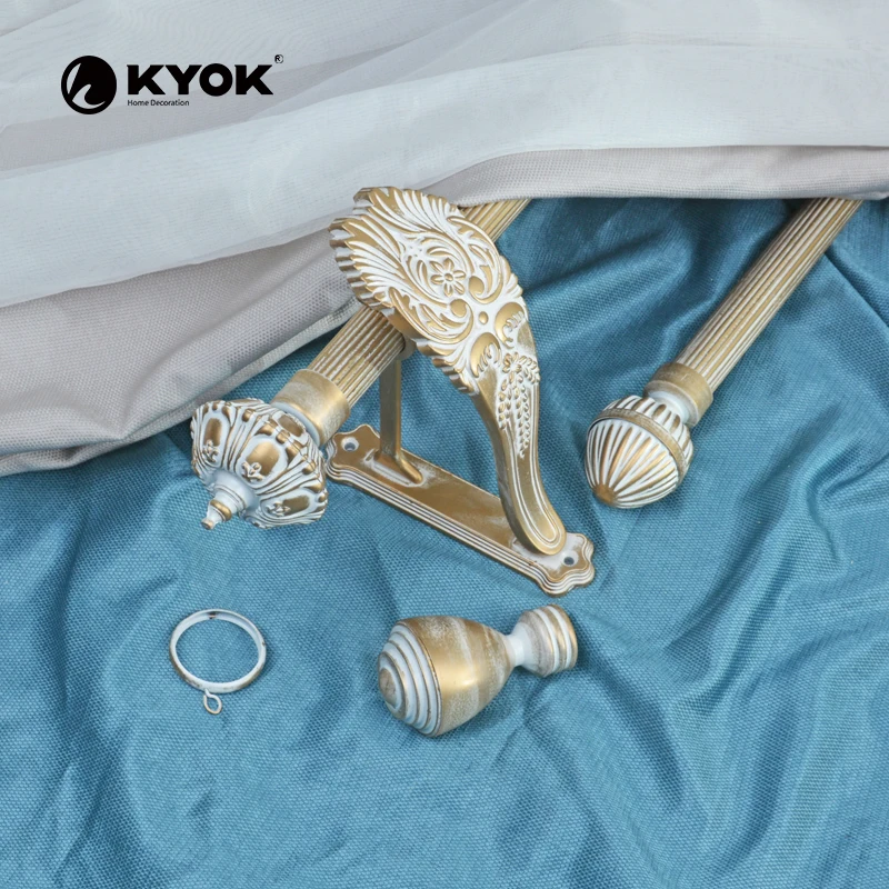 KYOK, Новое поступление, лидер продаж, классический стиль, белый винтажный карниз с украшением и кронштейном