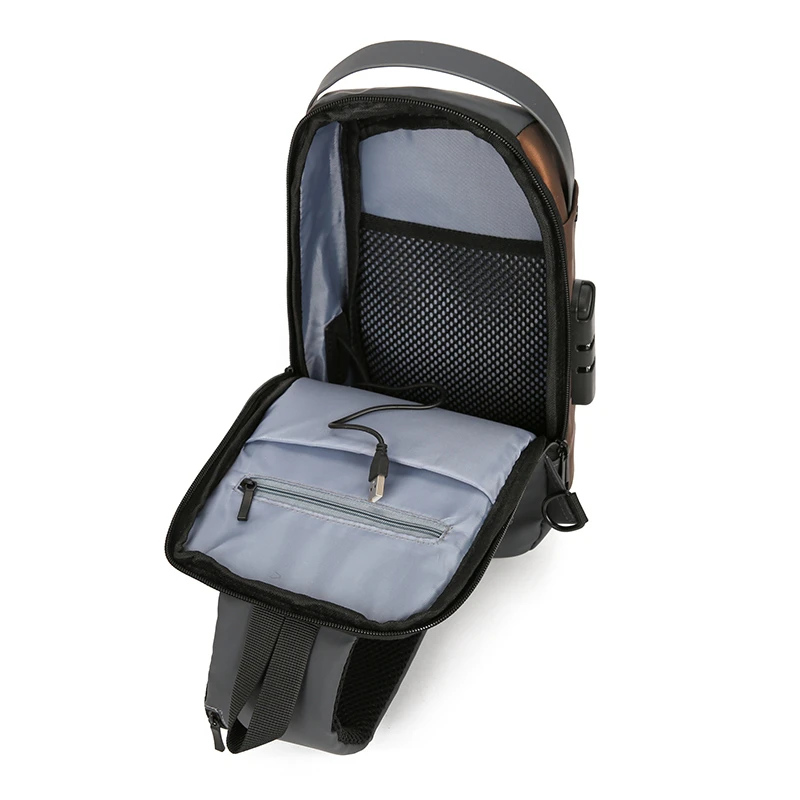 New fashion and casual multifunctional characteristic contracted USB charging and waterproof chest bag