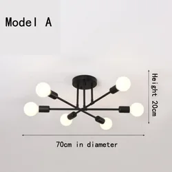 Modern Creative Ceiling Lamp Simple Nordic Pendant Lights American Country Minimalist Bedroom Lights Loft Branch Chandelier
