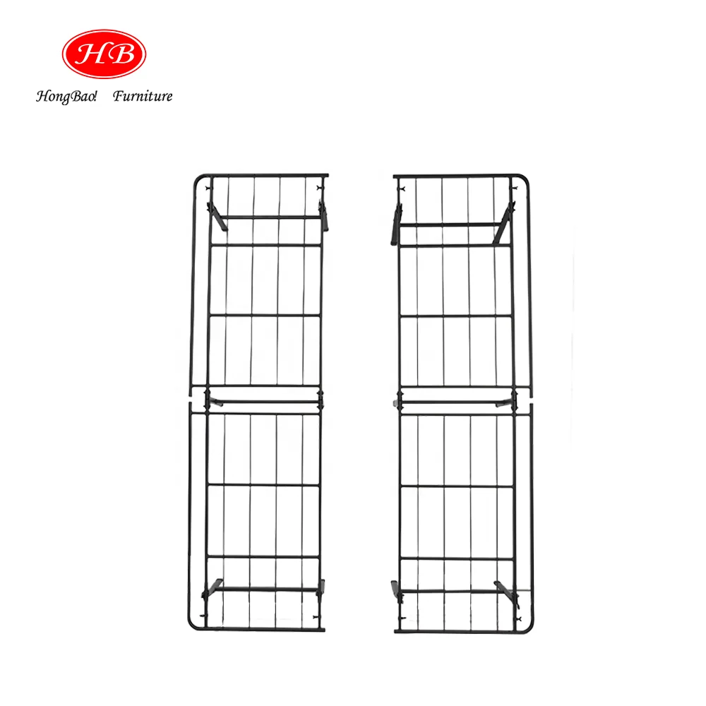 Bedroom Furniture Split Queen Sturdy Steel Folding Metal Platform Bed Base With Small Storage Space