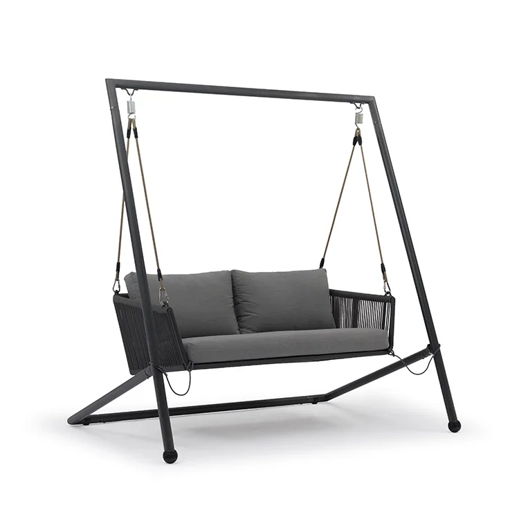 Couture Jardin Diva Outdoor Hanging Swing Chair Metal Frame Egg Double Seater Swing Chair With Cushions Patio Swing