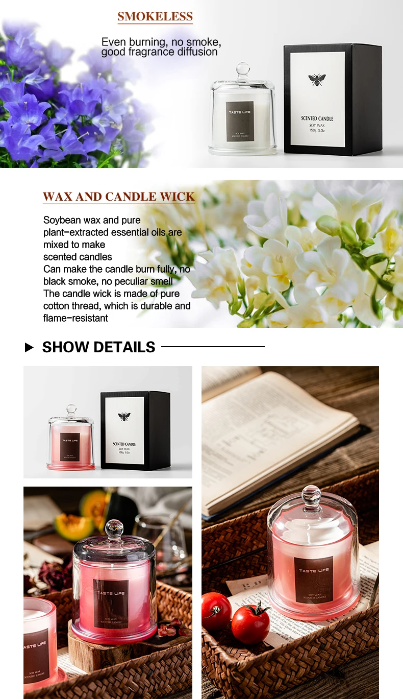 Flameless candle red white coffee gray pink glass bottle add tumbler cover Velvet Rose & Oud Bamboo&Green scents scented candle