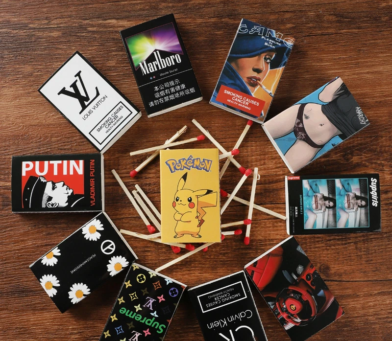828-8 Disposable Art Yanghuo Old-fashioned Nostalgic Cigarette Case Match Stick Safety Match Box