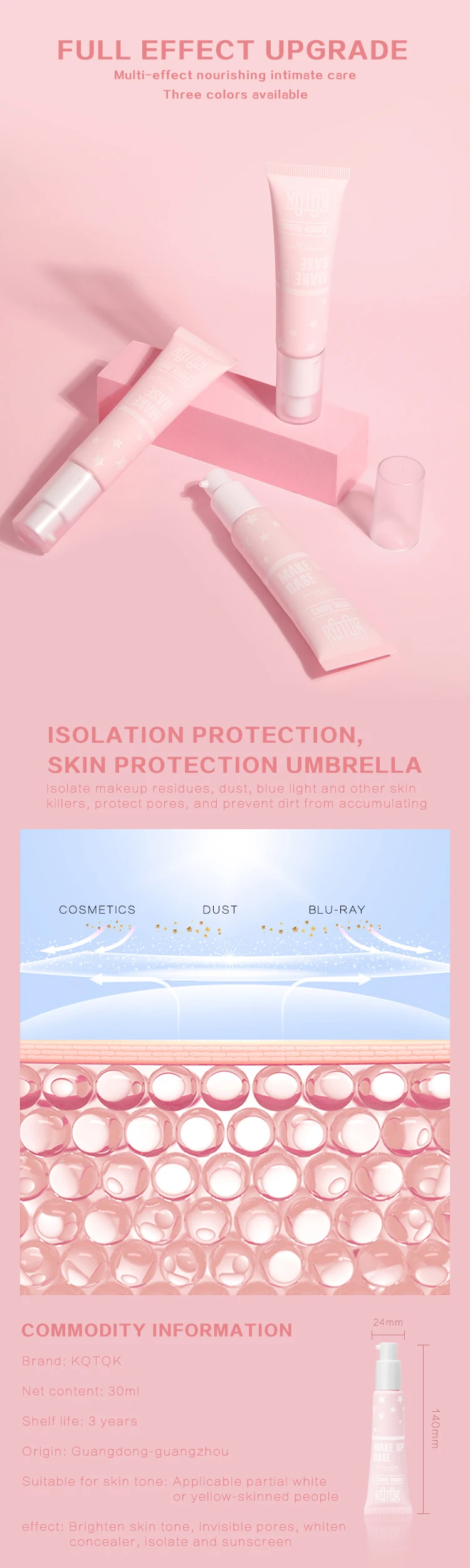 Multi-color makeup primer cream