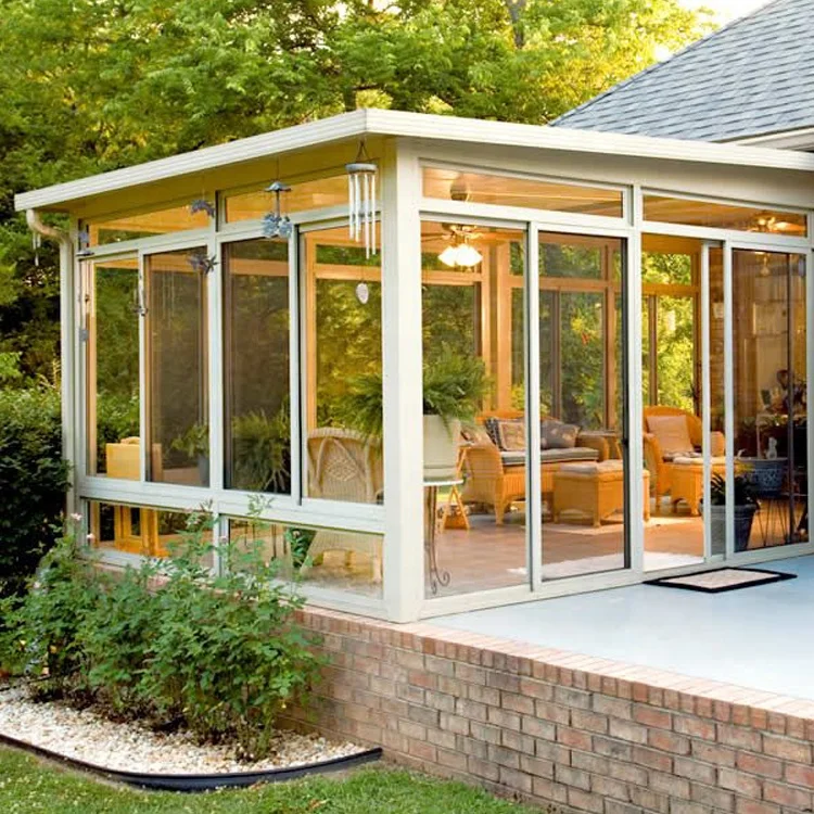 Easy Assembly Tempered Glass Glass House Thermal Break Heat Resistant Aluminum Sunroom