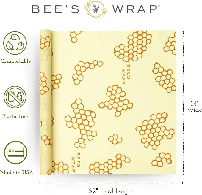 Natural Reusable Beeswax Food Wraps beeswax wraps 3pack beeswax food wrap reusable custom printed