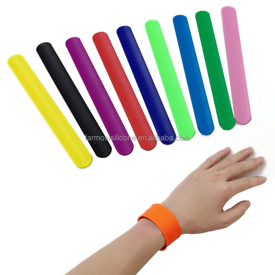 Silicone Slap Bracelet Rubber Bracelet Slap Wrap Band Wristband Silicone Wrist Slap Bands