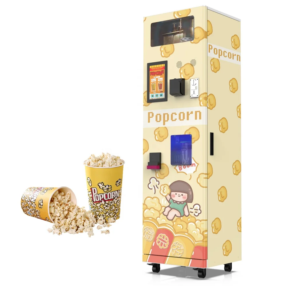 Hot Air Heating Popcorn Popper Coin Operated Popcorn Automat Vending Machine Equipment for Pop Corn
