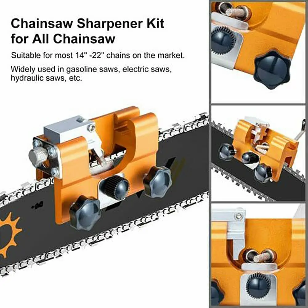 Chainsaw Sharpener, Saw Chain Sharpener, Saw Chain Grinder Portable Chain Saw Sharpening Tool Set Chain File Sharpener