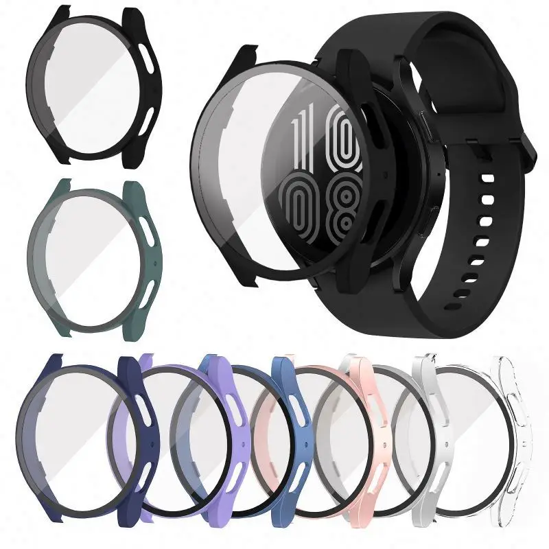 Прозрачное закаленное стекло для Samsung Watch 4 с чехлом для Samsung Galaxy Watch 5 40 мм 44 мм