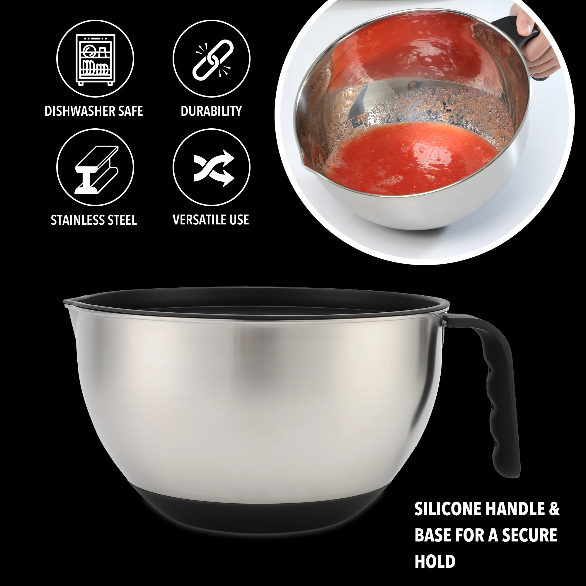 Factory directly sell Stainless-Steel Mixing Bowl Sets Rotary Stainless Steel Food Mill Strainer Vegetable Mill Salad bowls