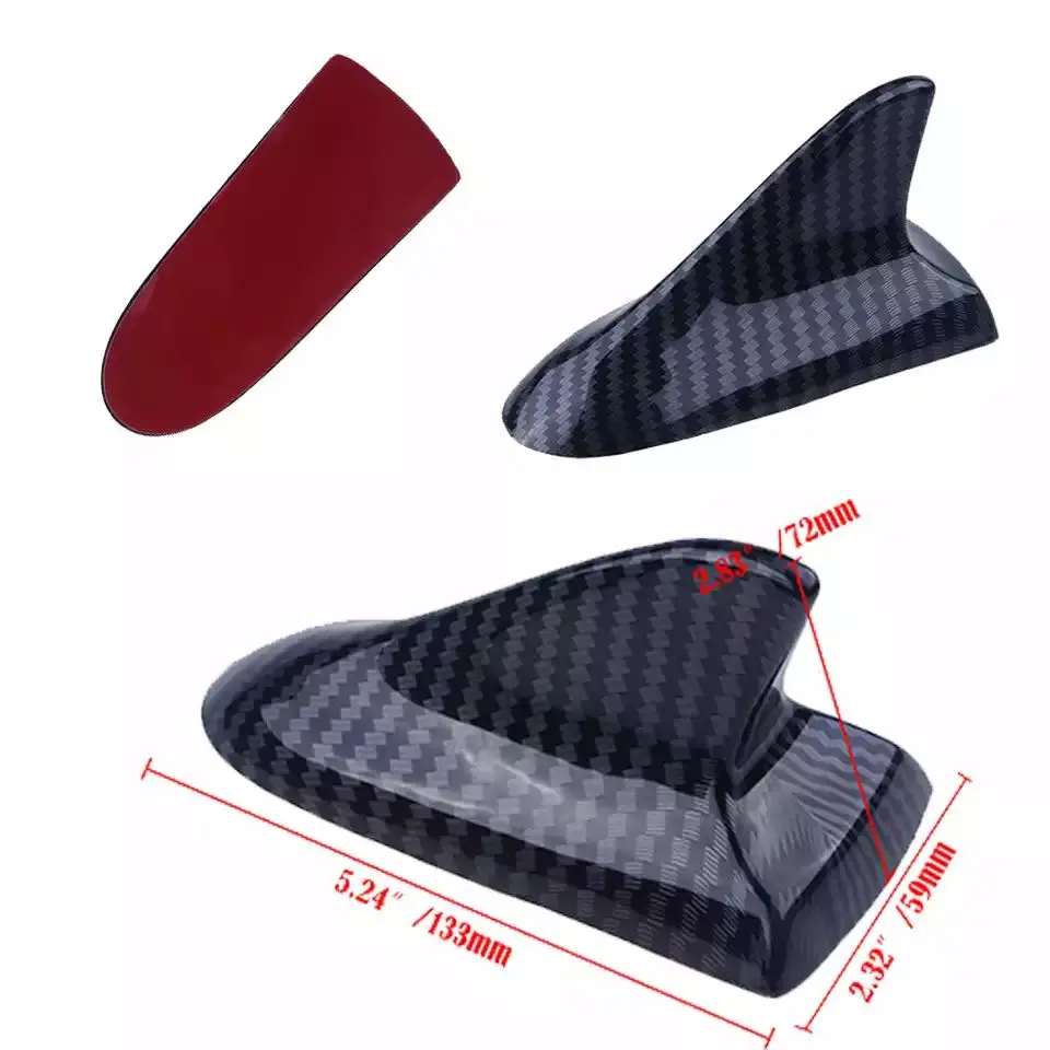 Universal Decorative Shark Fin Roof Antennas No Function Carbon Fiber Look Dummy Aerial Replaceable Car Accessories