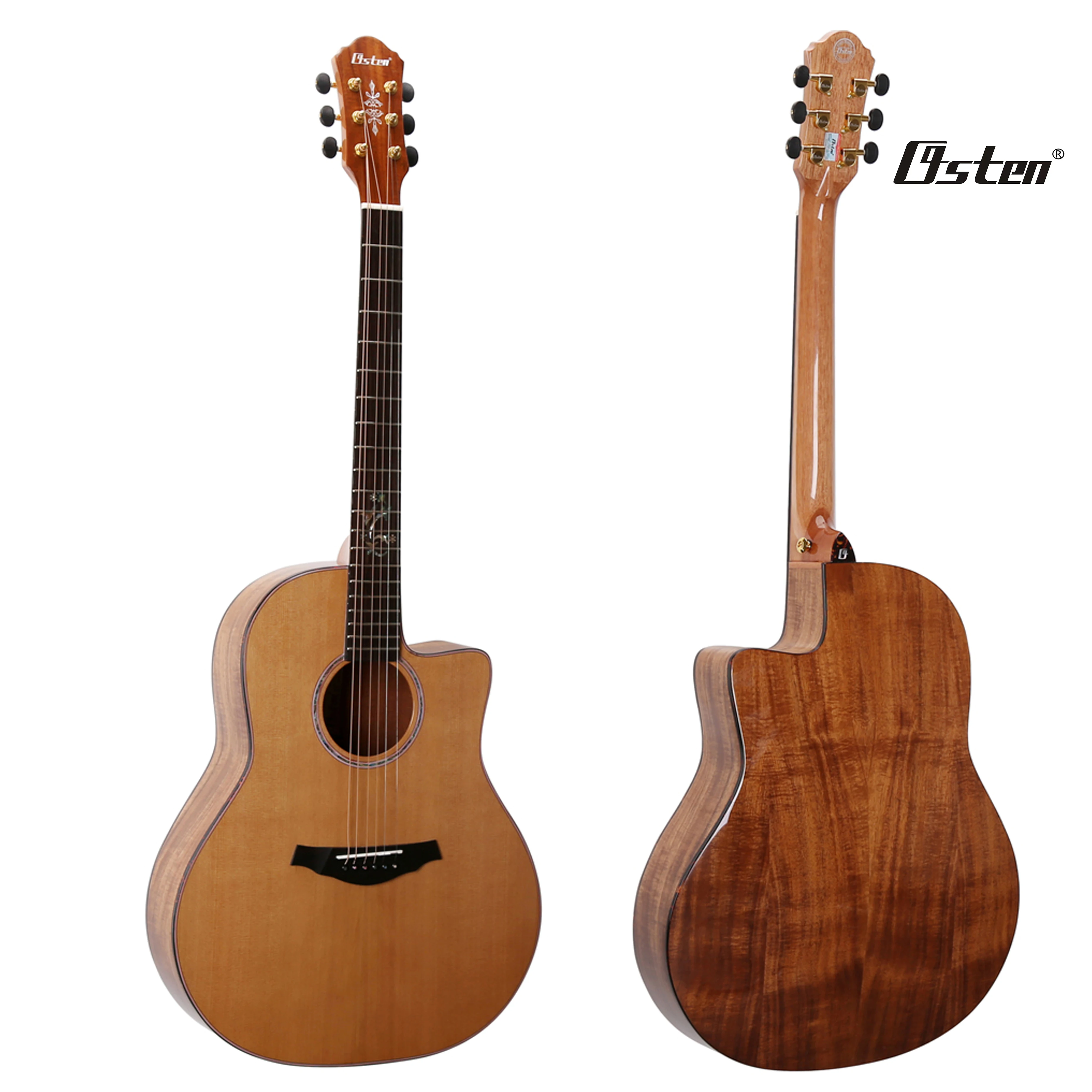 Accept OEM Professional 41 Inch Canada Solid Red Pine Top Nato Neck Glossy Finish Acoustic Guitar