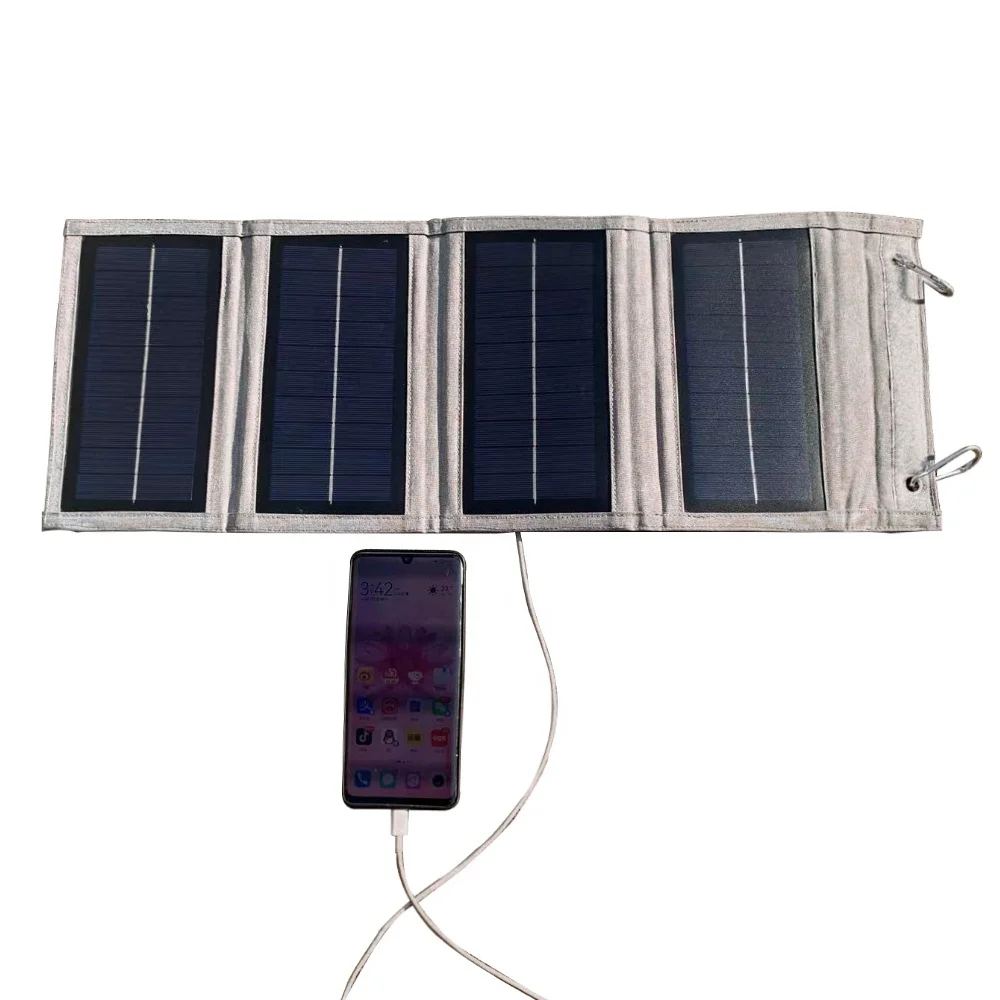 Portable folding solar panel Mobile smart phone charger hanging bag
