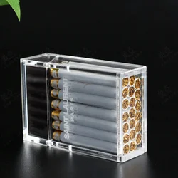 Роскошный прямоугольный портсигар на заказ с сильными магнитами, прозрачный акриловый откидной Открытый акриловый портсигар