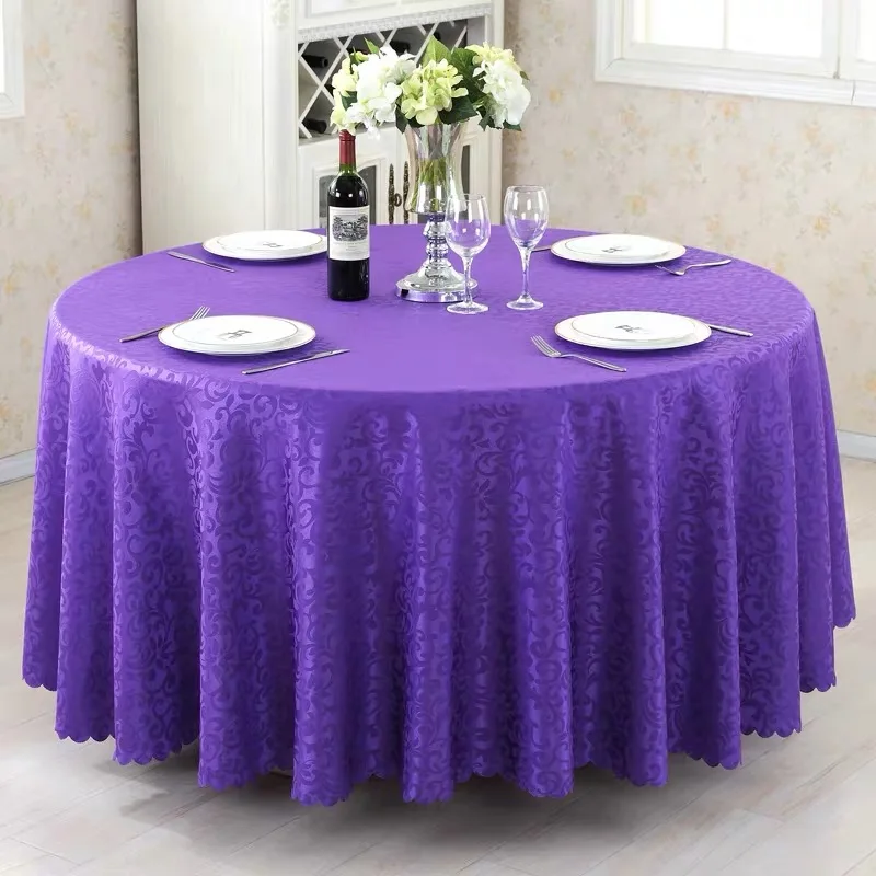 120' Wedding Decoration Round Table Cloth Polyester Jacquard Fabric Table Cloth