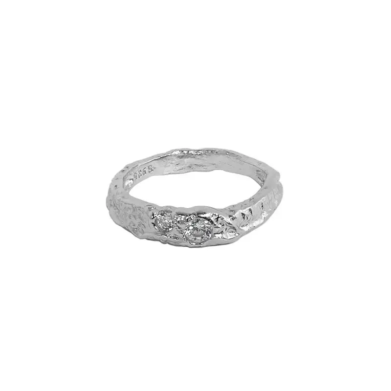 Silverbene Dropshipping Simple Irrgular CZ 925 Sterling Silver Ring