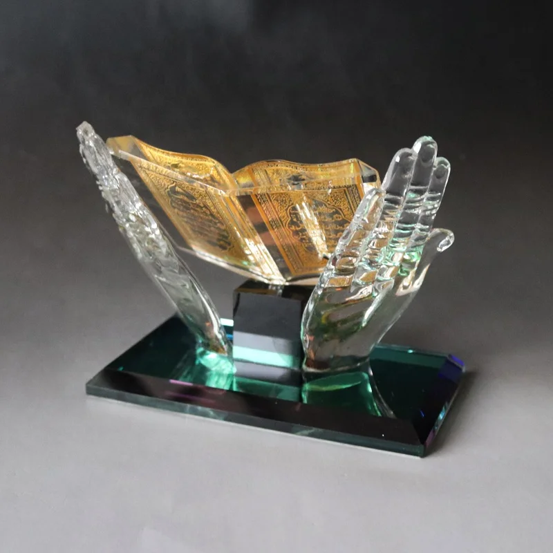 Wholesale Wedding Decorative Muslim Crystal Kaaba With Islamic Quran Crystal Book Souvenirs Gifts