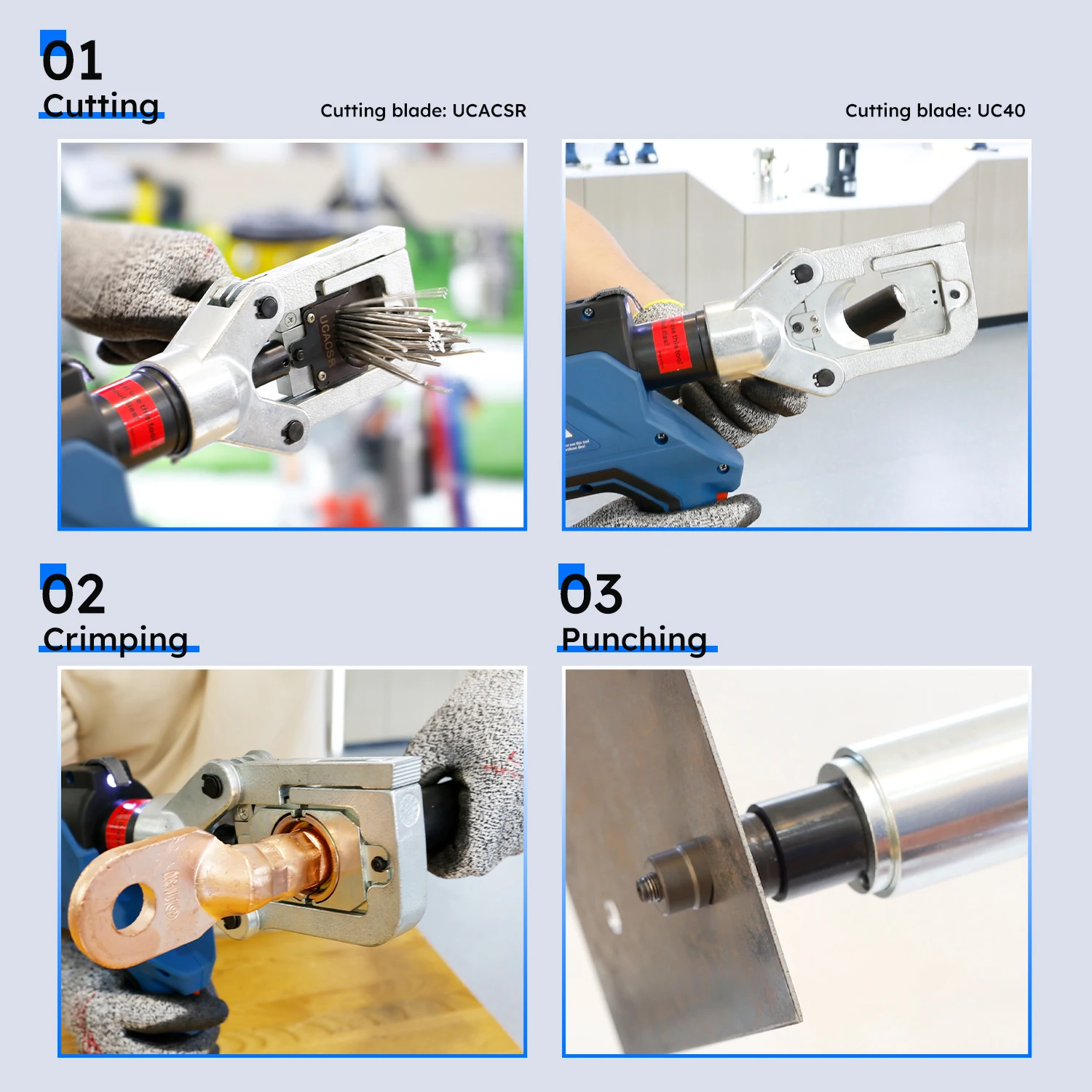 ECT-60UNV Multifunction 360 Degree Rotation 6 Ton Hydraulic Cable Electric Crimping Tool