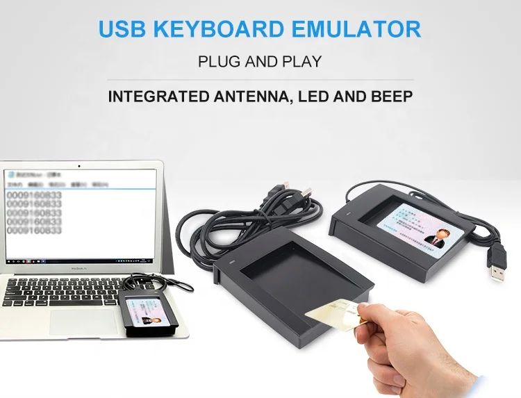New black plug and play ID/MF Chip Card issuer USB card reader writer
