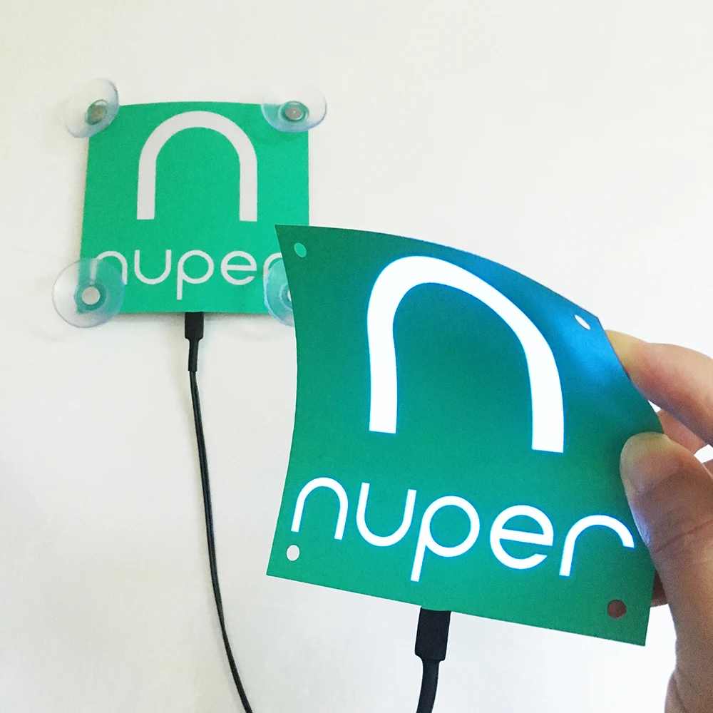 Совместное использование автомобилей знак EL Светящийся логотип наклейка наклейки, высокий свет автомобиля стикер с присоской съемный для Rideshare драйвер