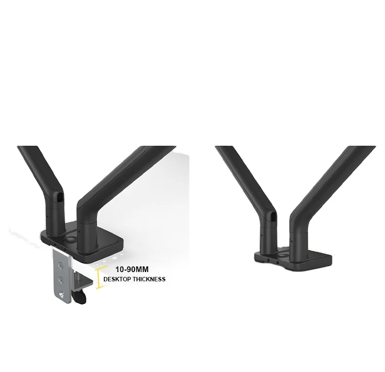 AUKI Heavy Duty Monitor Arm Dual Aluminum Black VESA Mount Black Dual Monitor Arm Fits 32inch