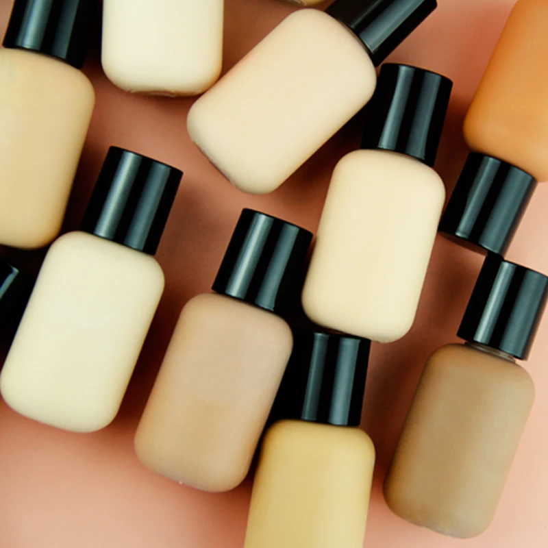 New Private Label Matte Full Coverage Liquid Glass Bottles Makeup Face Foundation For Black Women
