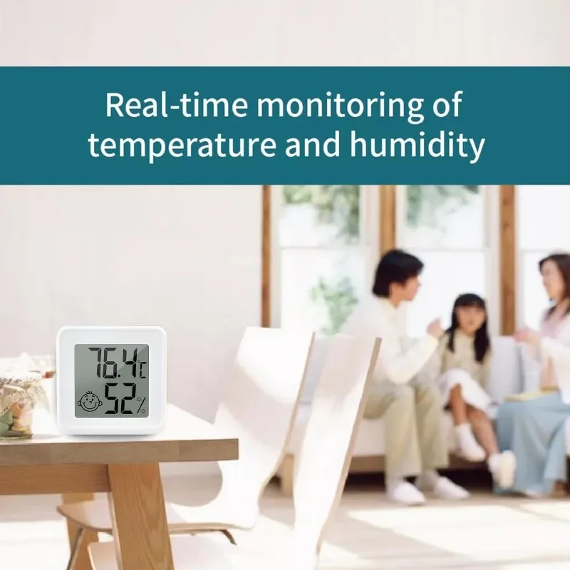 Mini Household Thermometer-Hygrometer Digital Humidity Gauge Smiling Face Thermometer Hygrometer Indoor Temperature Meter