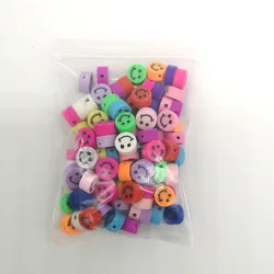 100pcs/bag Colorful Flower Cartoon Animal Fruit Smiley Face Beads Diy Polymer Clay Beads For Bracelet Necklace Jewelry Making