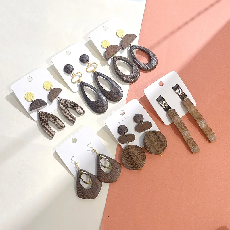 Handmade polymer clay soft ceramic earrings with gold plating women unique earrings