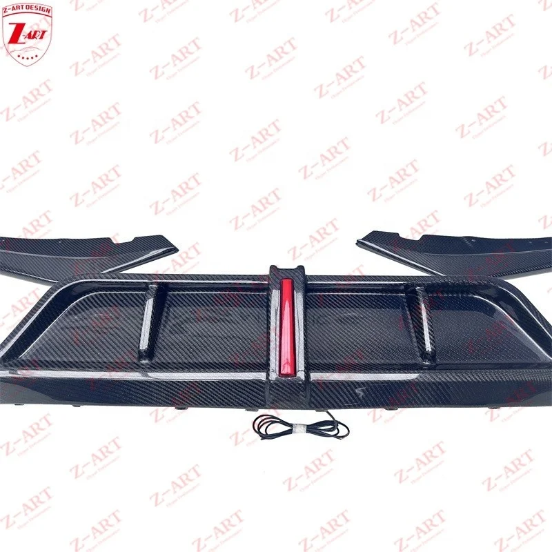 Z-ART 2019-2022 AE Style Carbon Fiber Rear Lip For BMW X3 Carbopn Fiber Rear Chin For BMW X3 X3M Facelift Bumper Low Spoiler