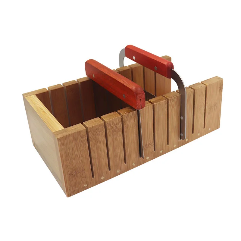 Hot Selling Adjustable Wooden Soap Cutter and Stainless Steel Soap Making Molds Kits with  Soap Cutter