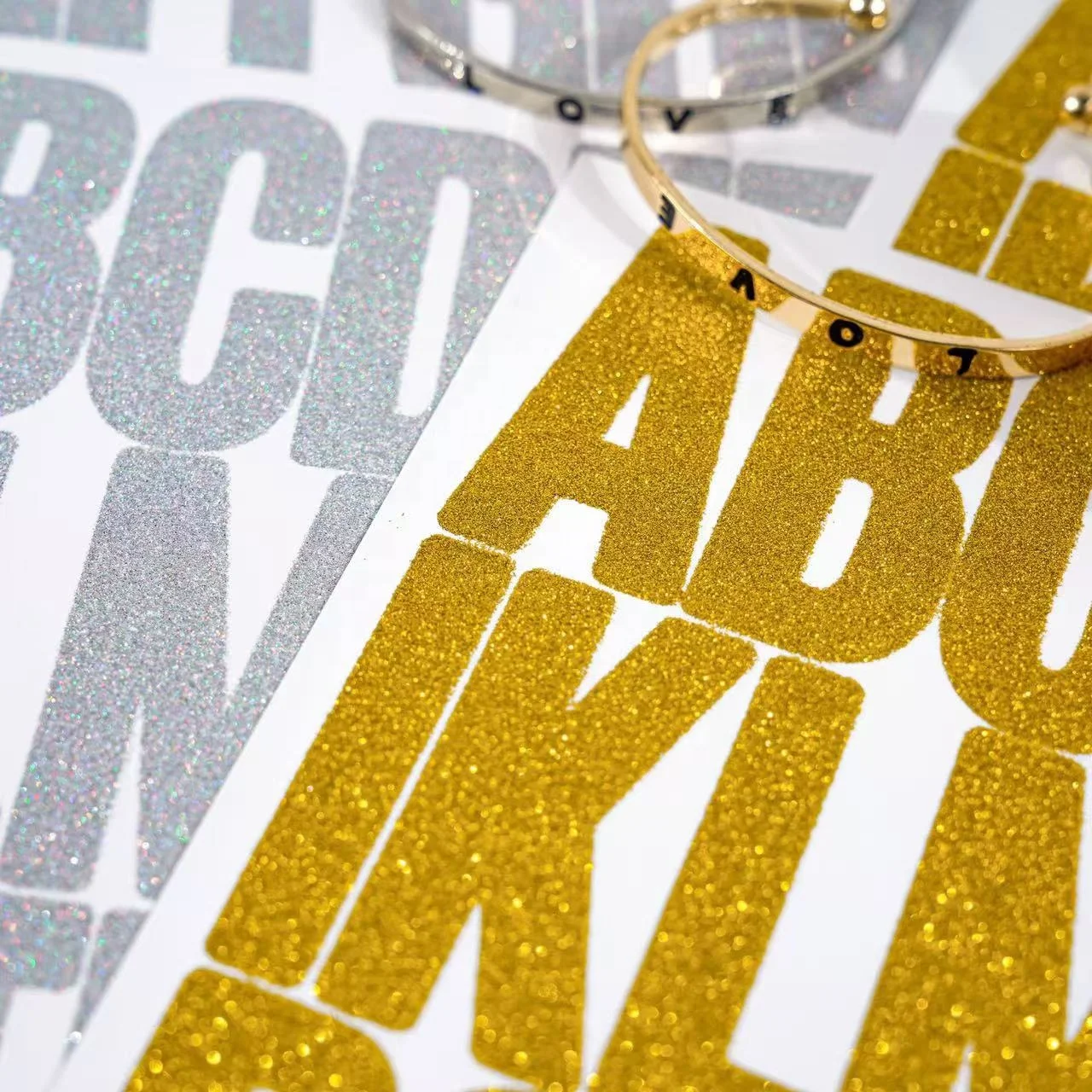 2inch Self-Adhesive Waterproof Stickers Glitter Gold Silver Alphabet Number Stickers Letter For Sign And Notebook Sheets Packing
