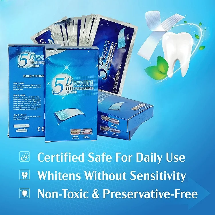 Hot Selling 5D Gel Teeth Whitening Strips White Tooth Dental kit Oral Hygiene Care Strip