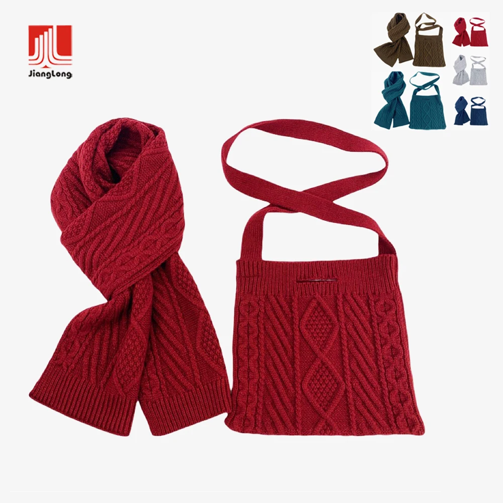 Оптовая продажа 2021 вязаная зимняя теплая однотонная крючком модная сумка-тоут с