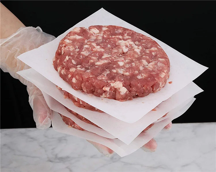 Hot Selling 11cm Non-Stick Greaseproof Burger Paper Waterproof Silicone Baking Paper for Bread Patty Food Grade Silicon Paper