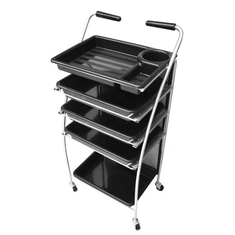 Beauty Plastic Salon Trolley Cart Spa Rolling Wheel Hand Carts Trolleys 5 Layers ZY-713