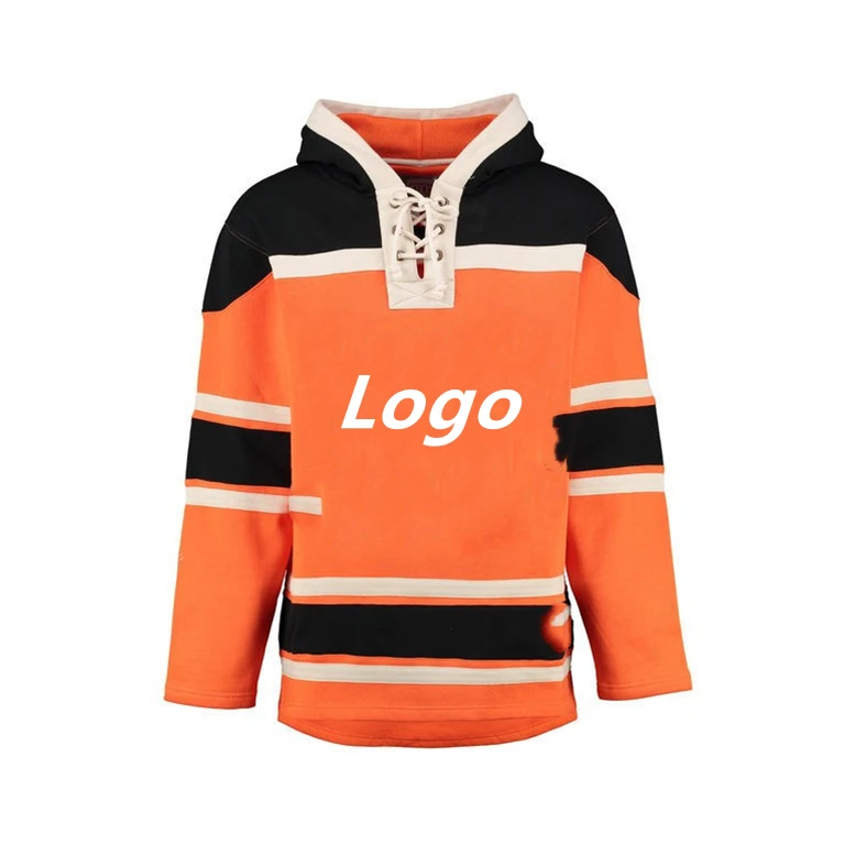 over size laced collar ice hockey tracksuit training clothes warm up custom ice hockey hoodies