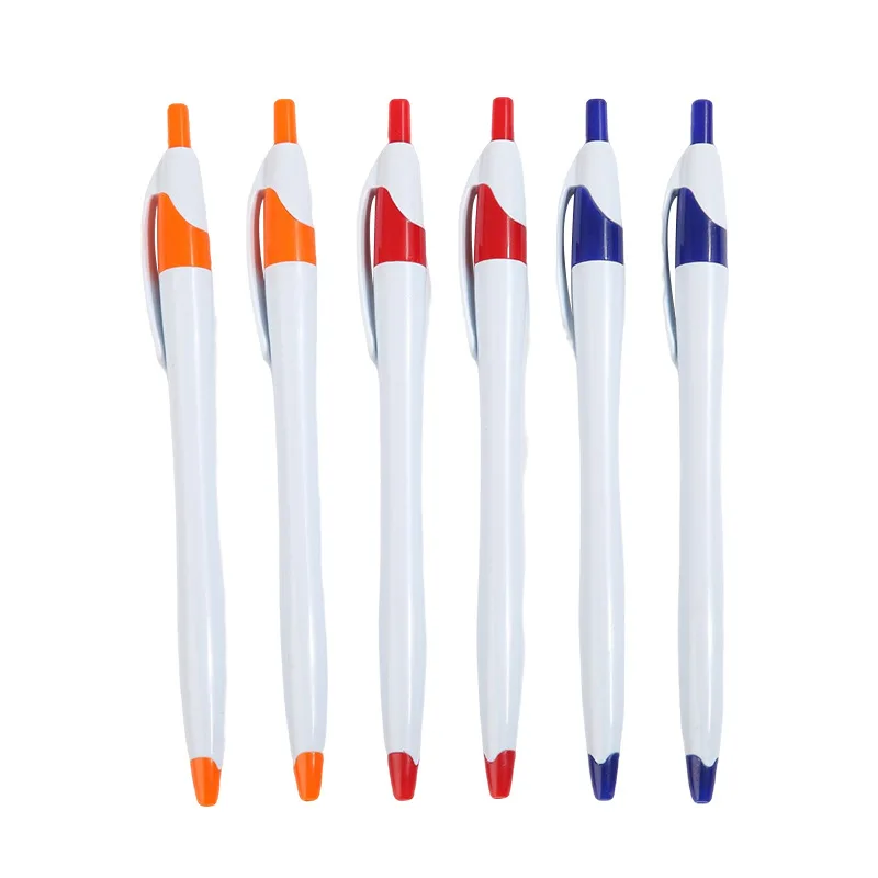 YY135 Custom promotional very cheap orange logo ball pen with logo Click Plastic Gift ballpoint pens promotional pens with logo
