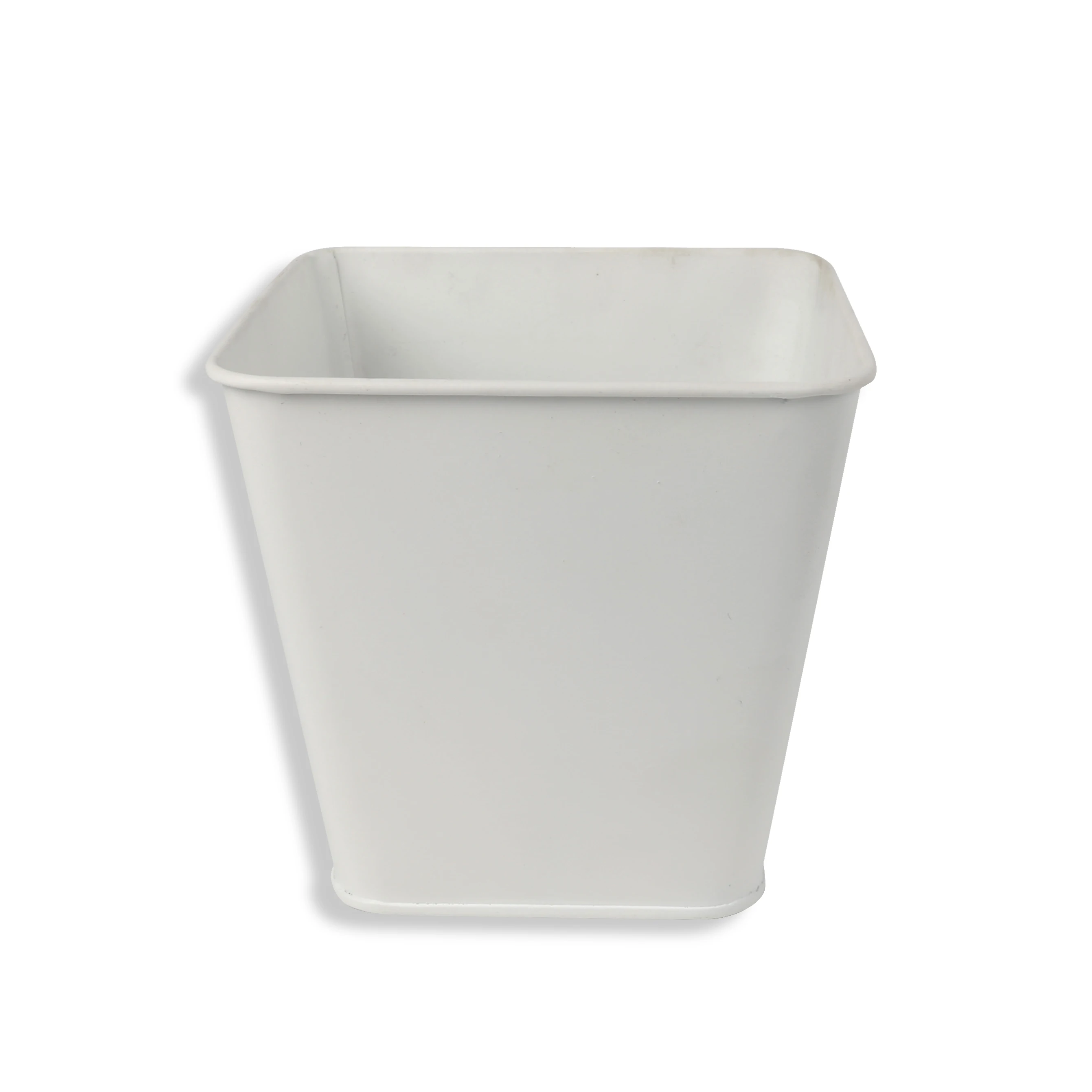 European Minimalist Style Pure White Square Metal Small Flower Pots for Garden House Decoration container packing/giftpacking