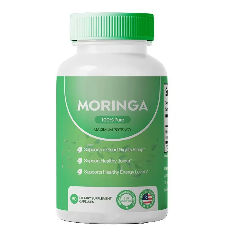 Natural Leaf Plant Protein Moringa Extra Strength Capsules Vegetarian Moringa Powder Capsules for Antioxidant