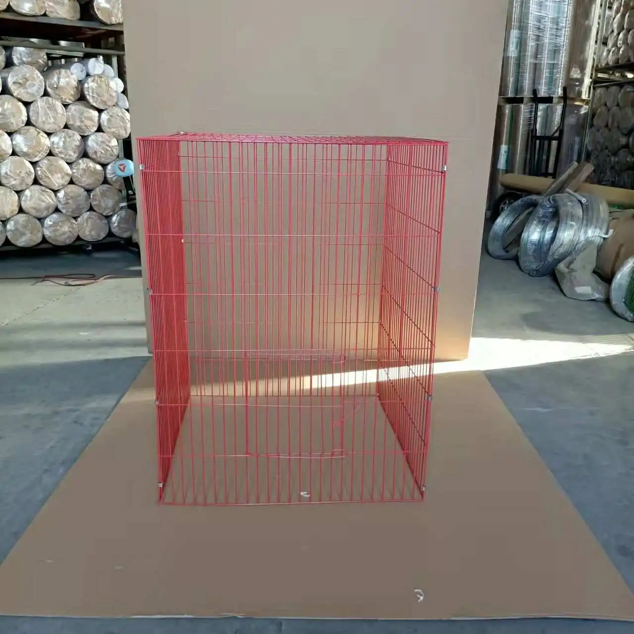 PVC coated galvanized 2.5 2.8 3 mm wire diameter 2.5*10 3*10 aperture cuboid chicken rooster cages pen with two doors