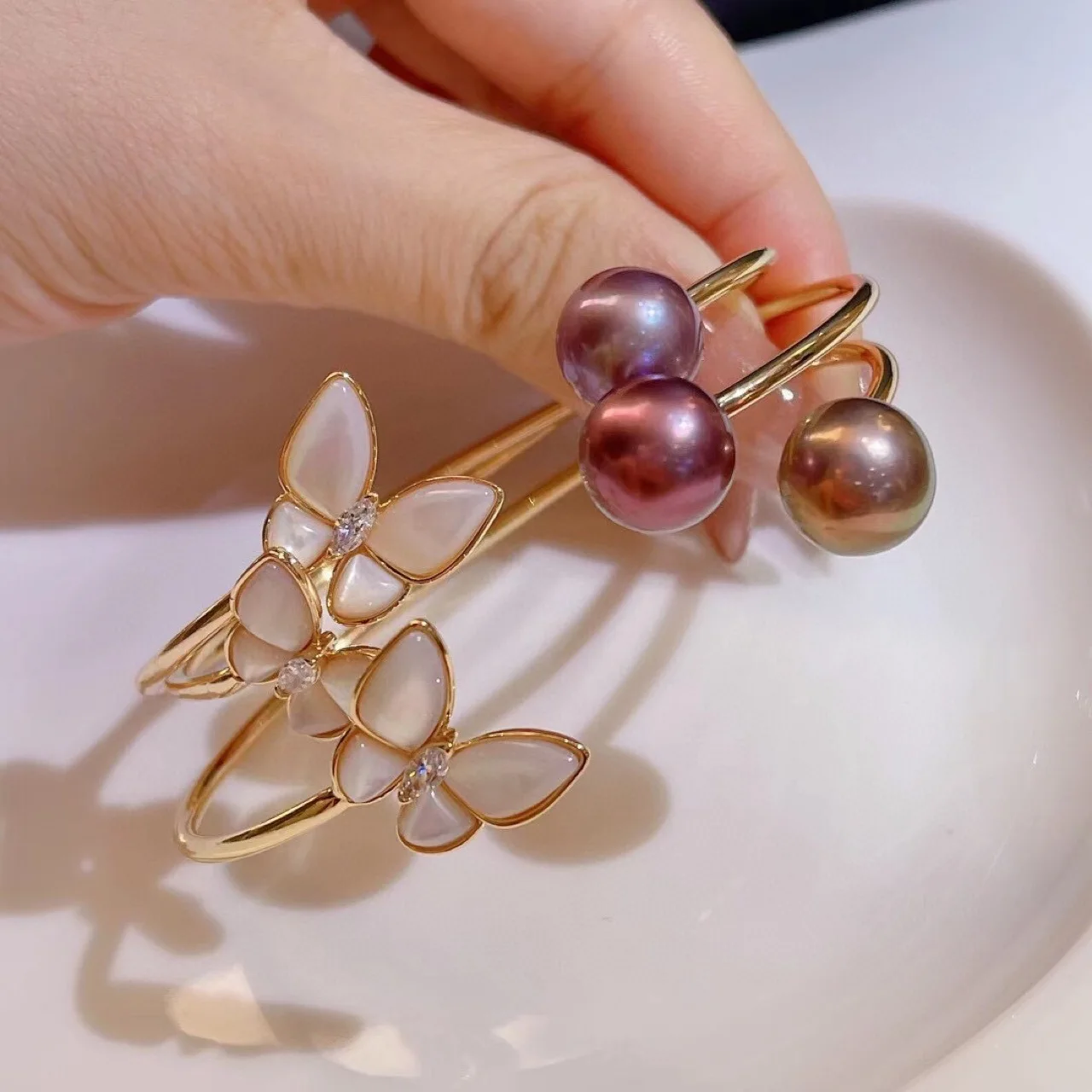 
10-11mm Baroque Purple Fashional Style Special Shaped Strong Light Freshwater Pearl Bracelet 