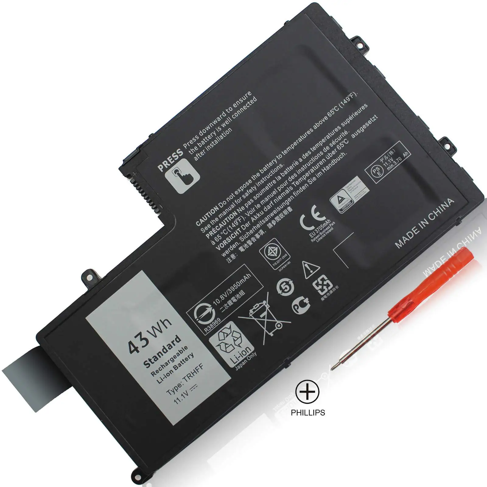Lithium-Ion Replacement Battery laptop11.1V 43WH TRHFF 1V2F6 0PD19 Laptop battery for Dell Latitude E3350 E3450 Notebook battery