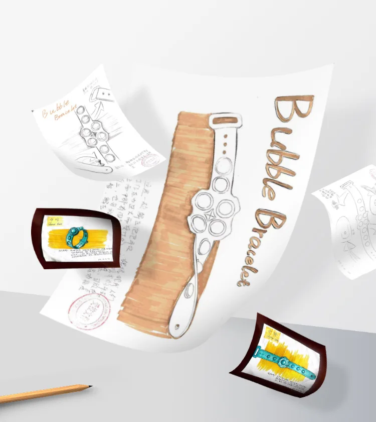 New Push Bubble Bracelet Decompression Anti Reliever Sensory Adult Kids Stress Fidget Toys Bracelet Soulager le stress