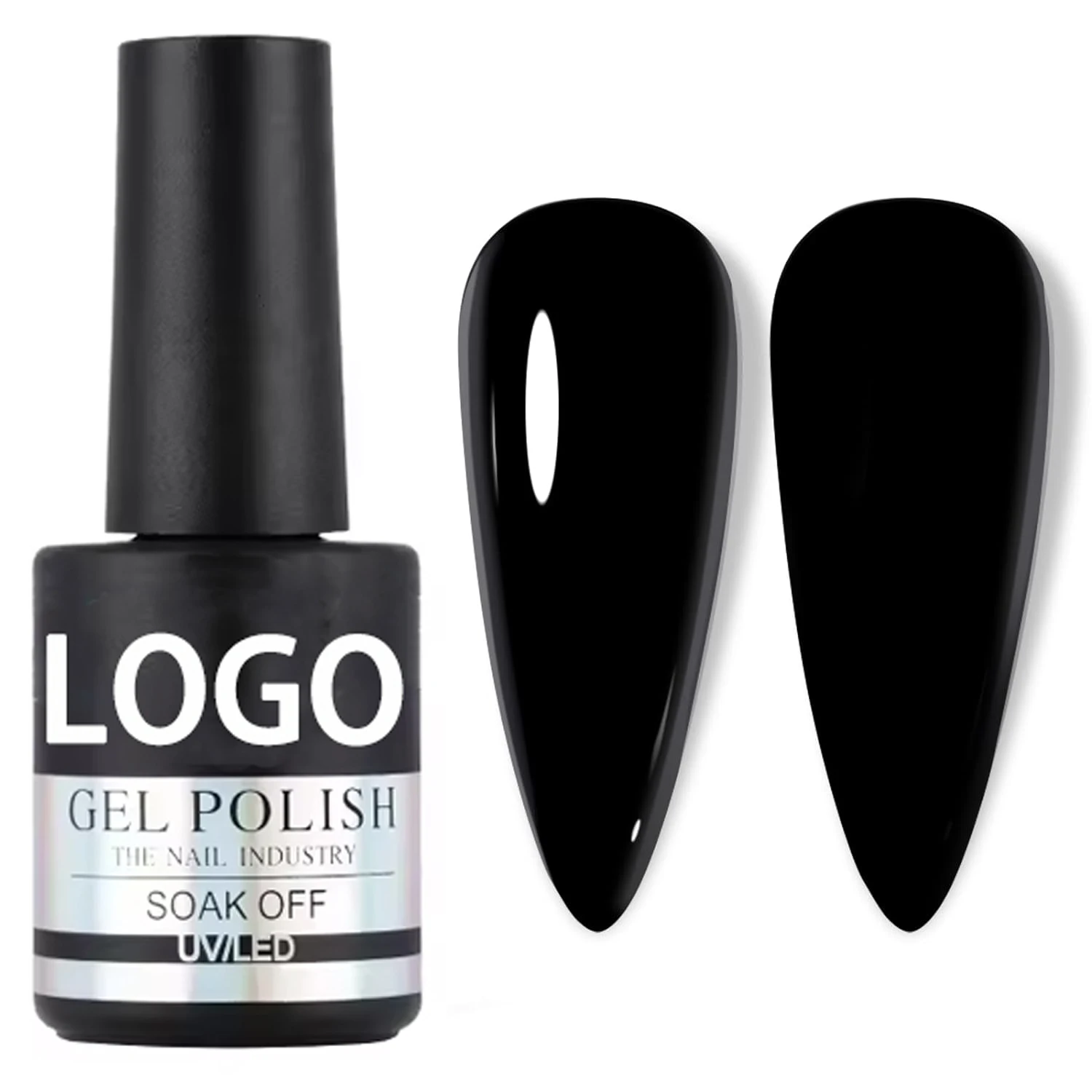 Pure Black Color Easy Apply High Glossy Soak Off UV Gel Polish Art Manicure Salon DIY Factory OEM Nail Supply