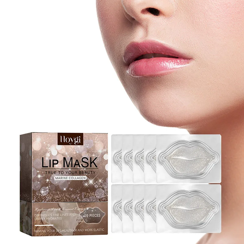 Wholesale Coconut Lip Mask Sheet Moisturizing Repair Plump Red Mouth Crystal Collagen Lip Mask