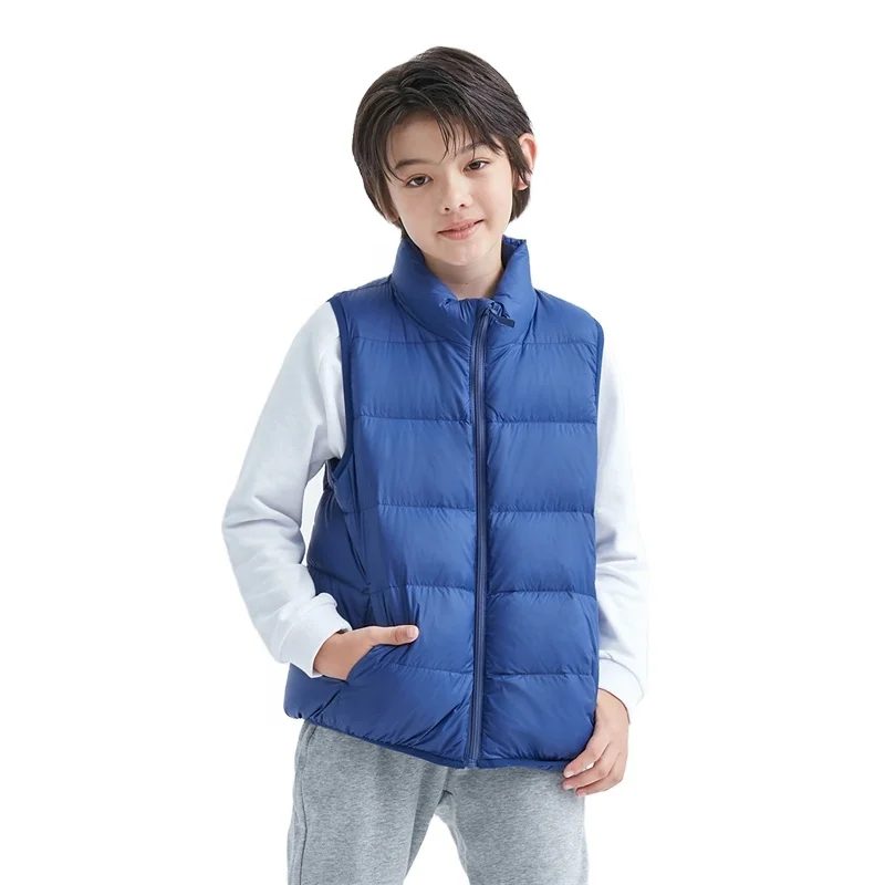 Winter kids custom lightweight warm sleeveless puffer down vest jacket for kids