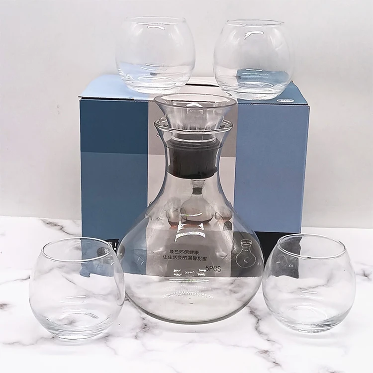 Business Gifts 5pcs glass water pitcher and cups set 1.5L clear Paka cold water kettle with Cups Carton Drinking Water Jug Set