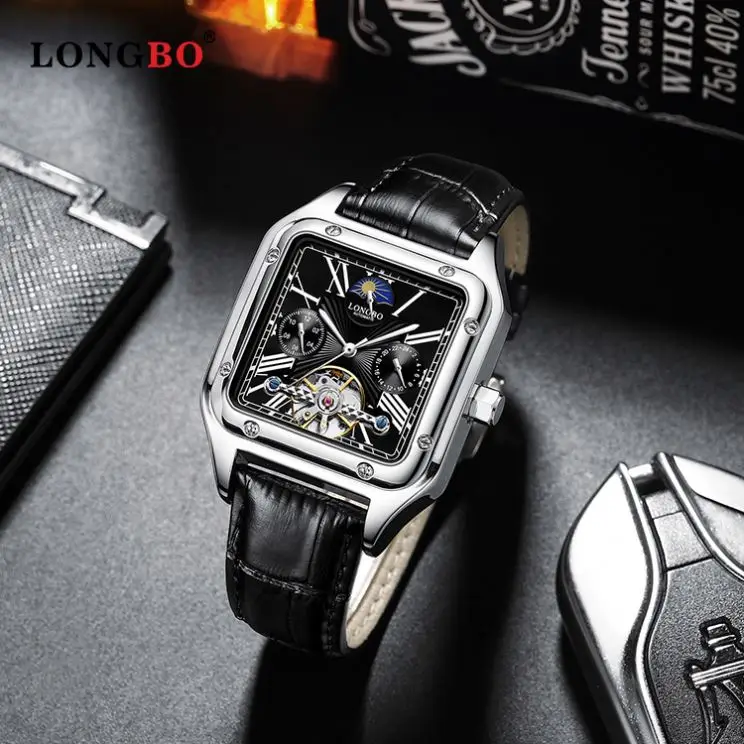 LONGBO 83259 private label watch classic waterproof manufacturer mechanical watches tourbillon watch for men